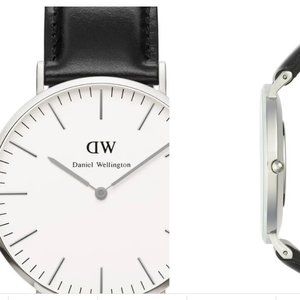 Men's Black leather Daniel Wellington watch - lightly used